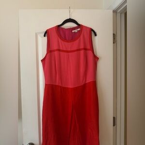 Boden sleeveless pink and red dress (Size 14)